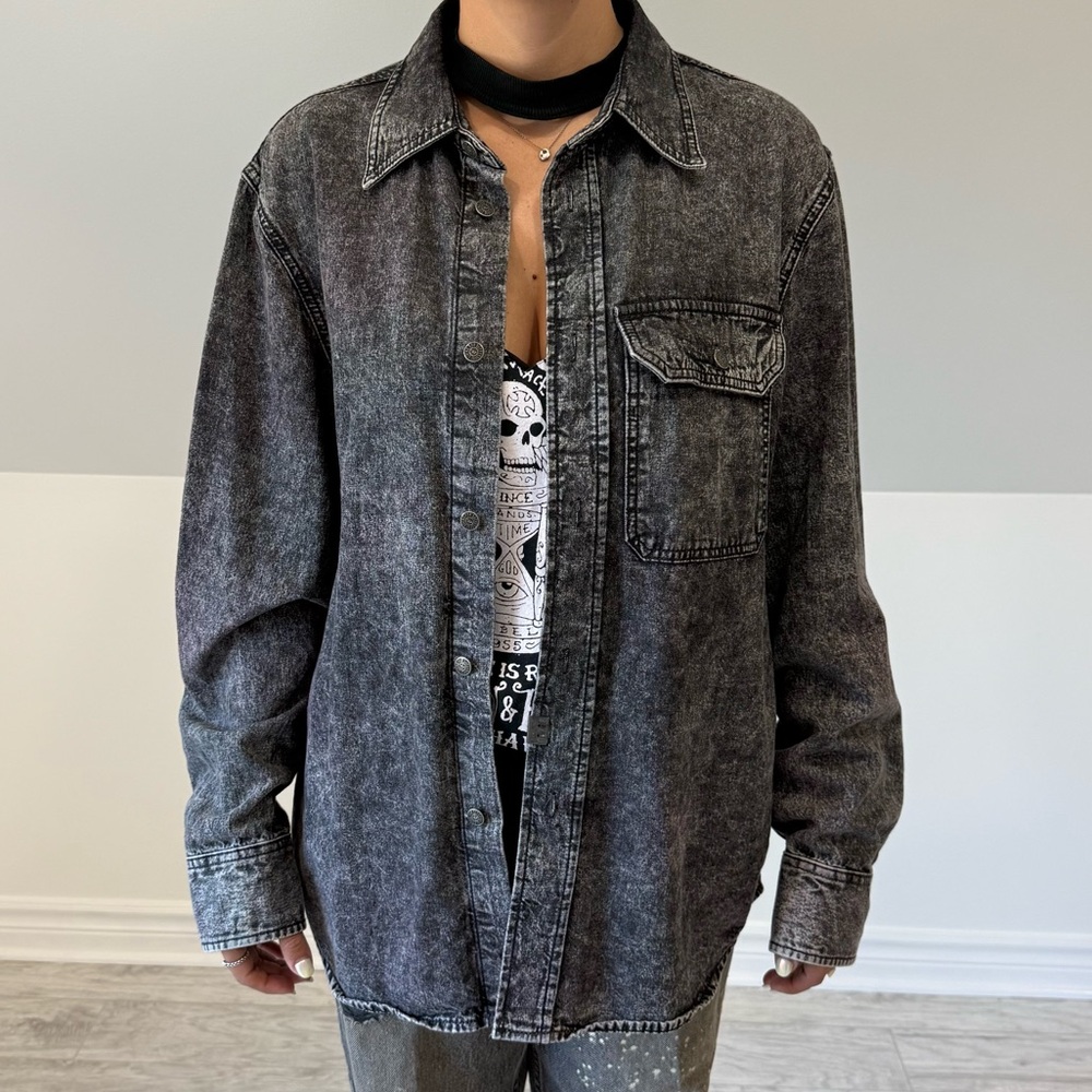 DIESEL BLACK DENIM O/S SHIRT M